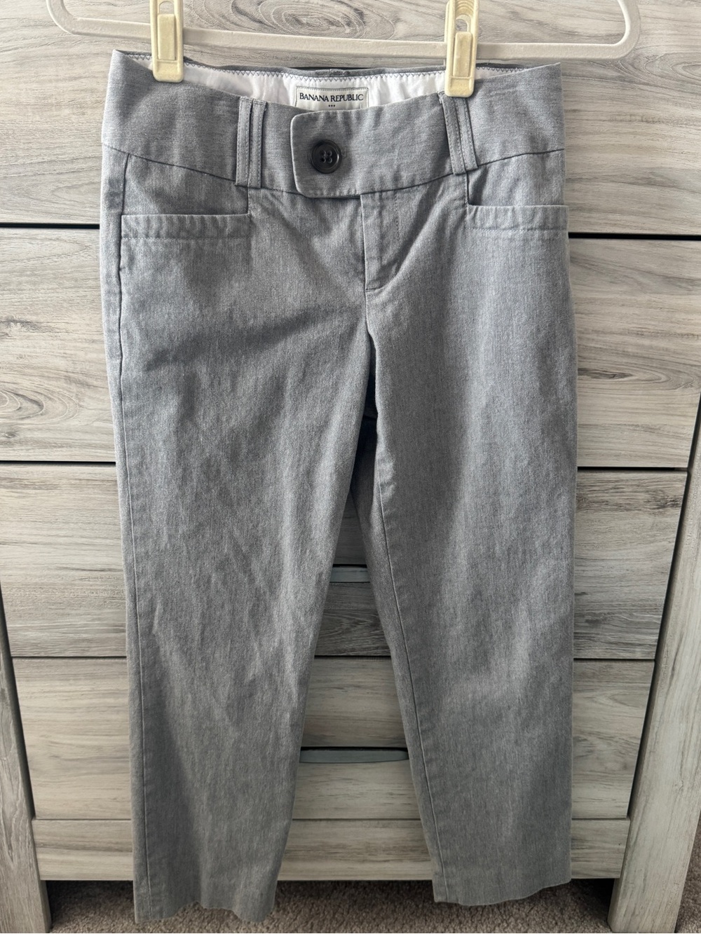 Banana Republic Light Gray Cropped Slim Pants